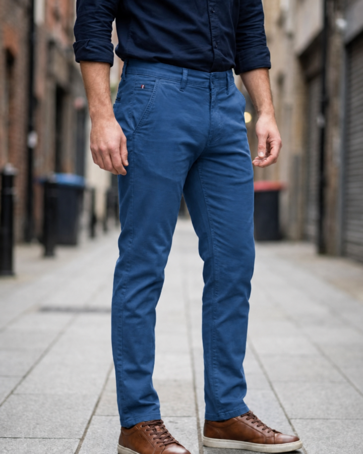 Pantalón chino color Azul